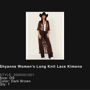 Shyanne Chocolate Knit Lace Kimono